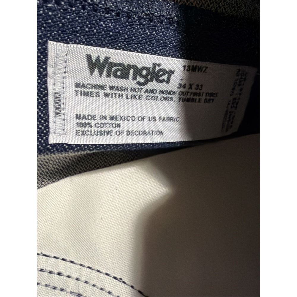 Wrangler Western Jeans Men 34x33 Blue Denim Pro Rodeo Fits Boot Cowboy Cut 13MWZ - Picture 8 of 9